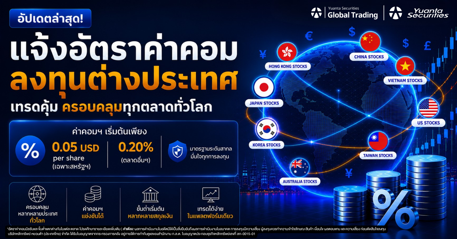 ซื้อหุ้นต่างประเทศกับ Yuanta  เพราะผลตอบแทนที่ดี อาจเริ่มต้นจากต้นทุนที่ต่ำกว่า