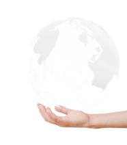 hand holding globe